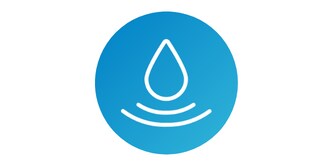 Ein Symbol, das Wassertropfen darstellt
