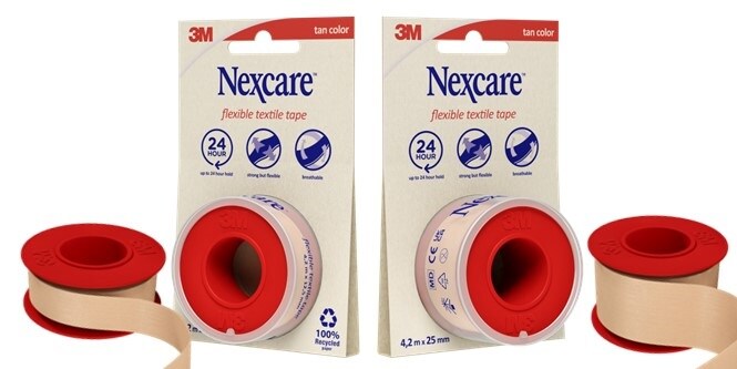  Bilder von Packungen mit Nexcare™ Textilfixierpflastern
